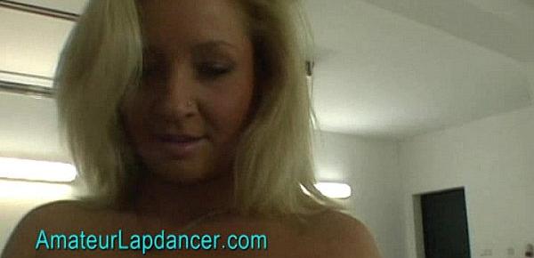  Wild blond chick lapdances in sexy lingerie